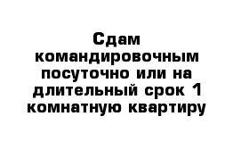 Сдам командировочным посуточно или на длительный срок 1 комнатную квартиру